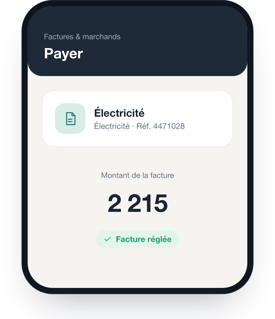 Payer factures et marchands